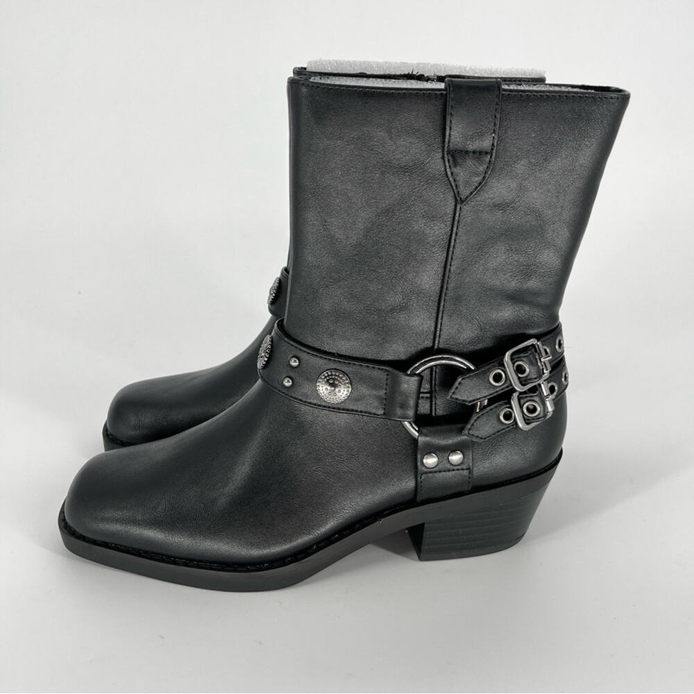 Wild Pair Sherri Harness Moto booties black - 6 - Picture 3 of 13